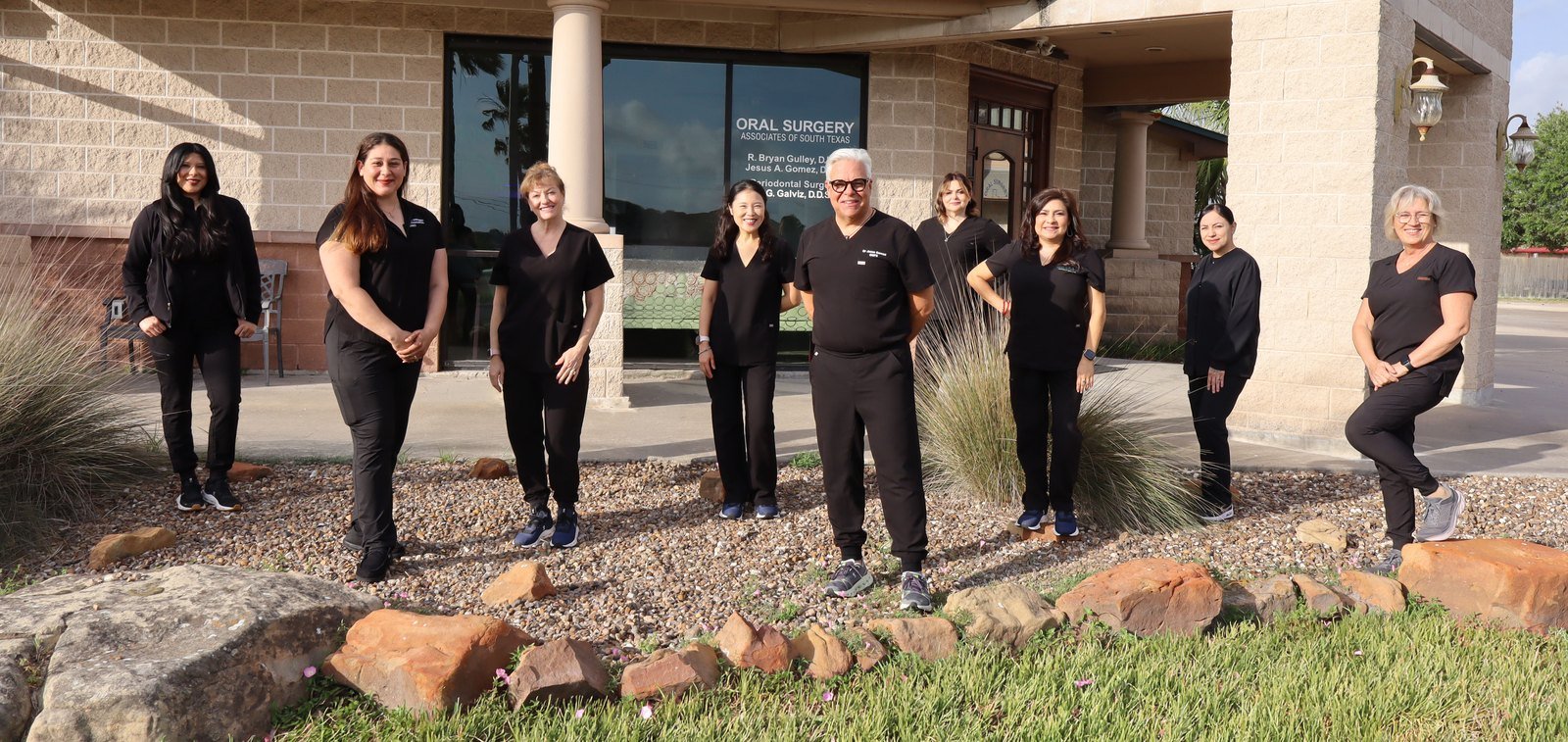 Oral Surgery Associates of South Texas team in front of the Corpus Christi, TX office
